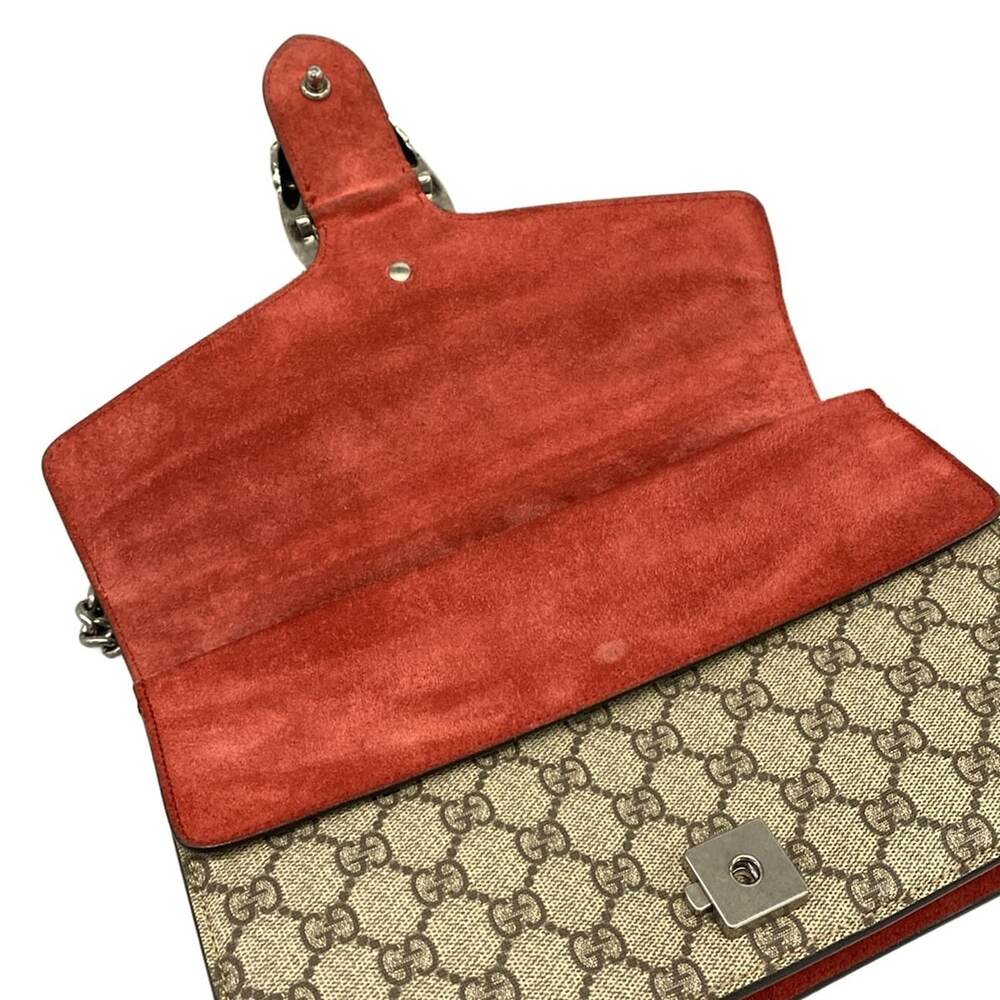 Gucci Dionysus Shoulder Bag 400249 Beige Ebony Red PVC Suede - Picture 12 of 15